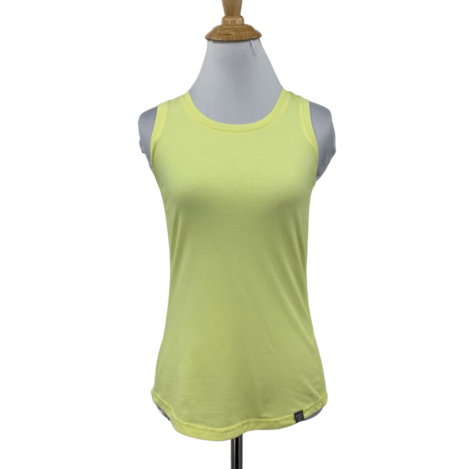Title Nine Tank Women Xs Extra Small Yellow Vibe Drirelease Wicking Crew Top